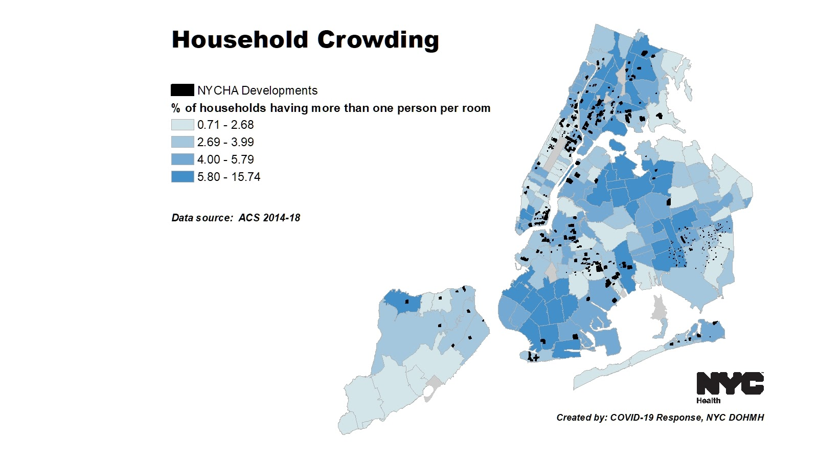 COVID cases over time — New York City, 2020