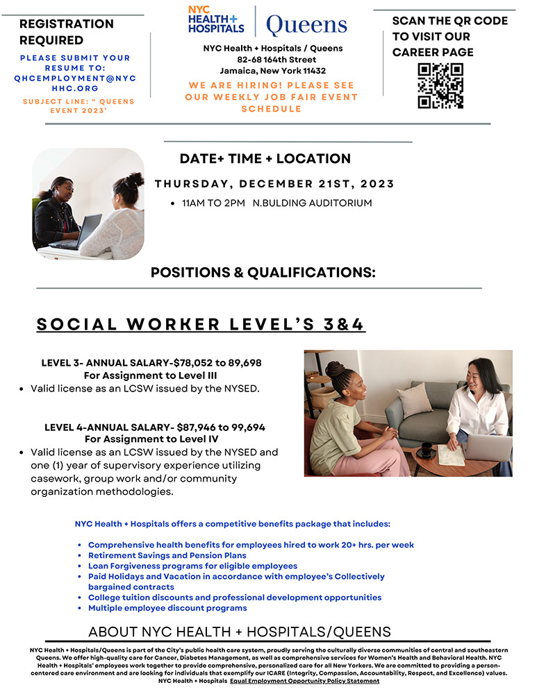 Queens We Are Hiring Job Fair Event NYC Health + Hospitals